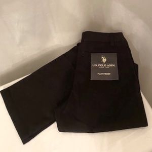 U.S. Polo Assn. Black Flat Front Slacks Boys Size 14